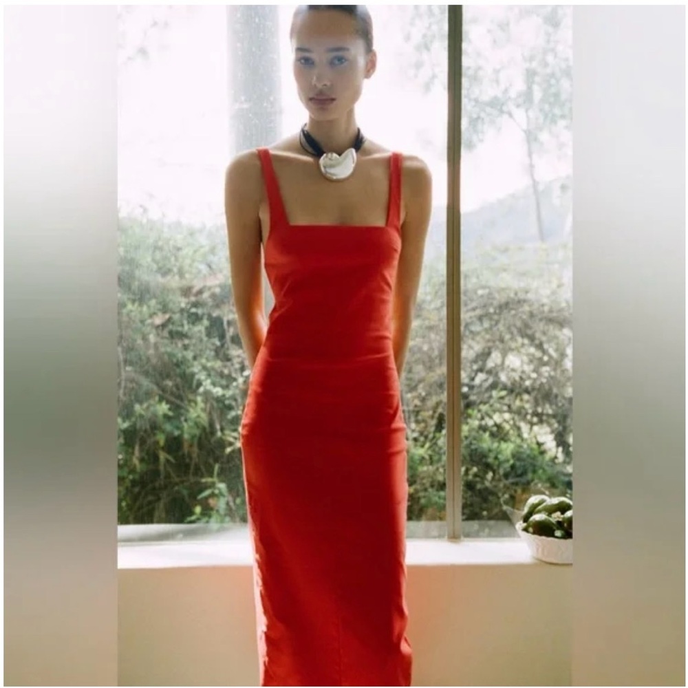 Zara Red Midi Dress